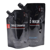 Pochette souple réutilisable en plastique de 1L avec bec verseur, personnalisable avec logo, qualité alimentaire, pour liquides et recharges de shampoing
