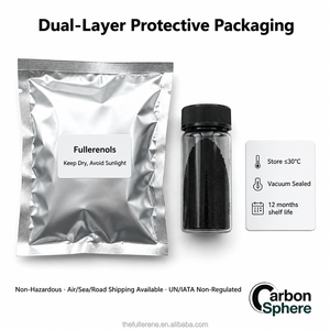 Fullerenolo Idrossilato Idrosolubile, Fullereni 99% Grado Reagente C60(OH)n N>20 Polvere Nera - Product Image 4