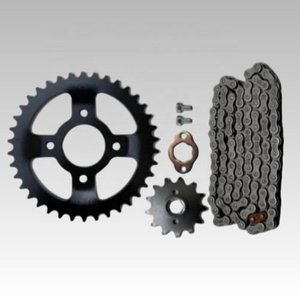 Kit de chaîne et pignon vintage <span class=keywords><strong>TL27</strong></span> personnalisé pour moto Italika DM 300 – Chaîne et courroie de transmission dorées - Product Image 5