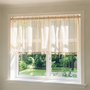 Tenda Giapponese Noren DaiRui, Corta, Trasparente, Divisorio <span class=keywords><strong>per</strong></span> Privacy con Motivo Geometrico a Onde, Separatore <span class=keywords><strong>per</strong></span> Porta della <span class=keywords><strong>Cucina</strong></span> - Product Image 2