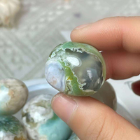 Vente en gros de pierres précieuses naturelles en agate de fleur de cerisier, agate verte, cristaux de fleurs pour collection de cristaux, cadeau