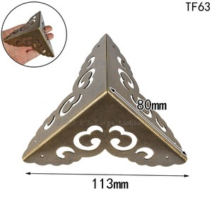 Chinese Style Copper <b>Corner</b> Braces 8cm 6.6cm 4.4cm 3.5cm For Furniture Camphor Wood Box Home Office Decor - Product Image 2