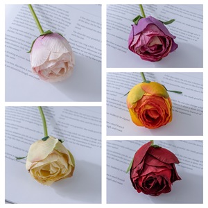 Rosa Artificial Bliss, Ramo Individual, Flor Decorativa para Bodas y Decoración del Hogar, en Rosa, Rojo, Amarillo, Naranja, Morado, Ramo Colorido - Product Image 3