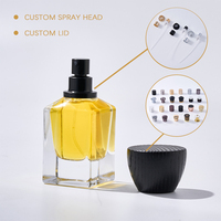 Exquisito Frasco de Perfume Cuadrado Transparente Recargable de Vidrio con Logotipo Personalizado para Envasado de Cosméticos