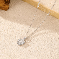 Collier en argent sterling 925 avec pendentif cœur coréen délicat en zircon pour femme, bijoux fins, vente en gros