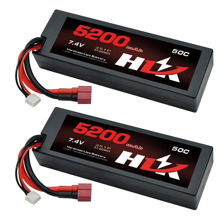 High Rate Power 7.4V 50C 2S 5200Mah A Grade Material Lion Battery Lipo Batteries