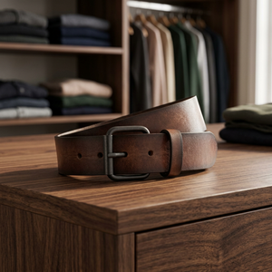 Premium Quality Natural Cow Hide Leather Customized Men's Party Style Formal Belt Square Steel Pin Waterproof Heavy Duty - Product Image 1