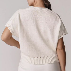 Maglione lavorato a maglia a maniche corte con motivo vegetariano maglione lavorato a maglia da <span class=keywords><strong>donna</strong></span> - Product Image 5