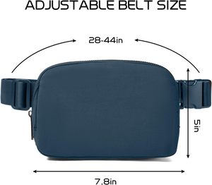 Custom blu Navy multifunzione Lulu sport antifurto cintura in vita borsa tracolla tracolla regolabile marsupio donna - Product Image 2
