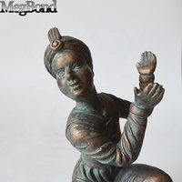 Statues égyptiennes anciennes vintage en fonte, figurine d'homme arabe en métal, technique de soudure, artisanat métallique
