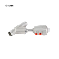 Vanne d'angle pneumatique KLION RTS 304 316 en acier inoxydable soudé DN10~DN80 pour eau et gaz, certifiée ISO, haute température
