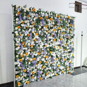 Mur de fleurs de haute qualité décor artificiel rouler sur porte mur de fleurs vraie touche mur de fleurs en soie - Product Image 3