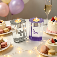 Porte-bougie en acrylique personnalisé, porte-bougie tealight moderne, décoration de table, décoration de la maison