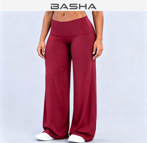 Custom Logo Women's Sexy <strong>Low</strong> <strong>Waist</strong> Fold-Over Waistband Fitness Workout <strong>Leggings</strong> Wide Leg Slimming Flare Yoga Pants Gym <strong>Leggings</strong> - Product Image 3