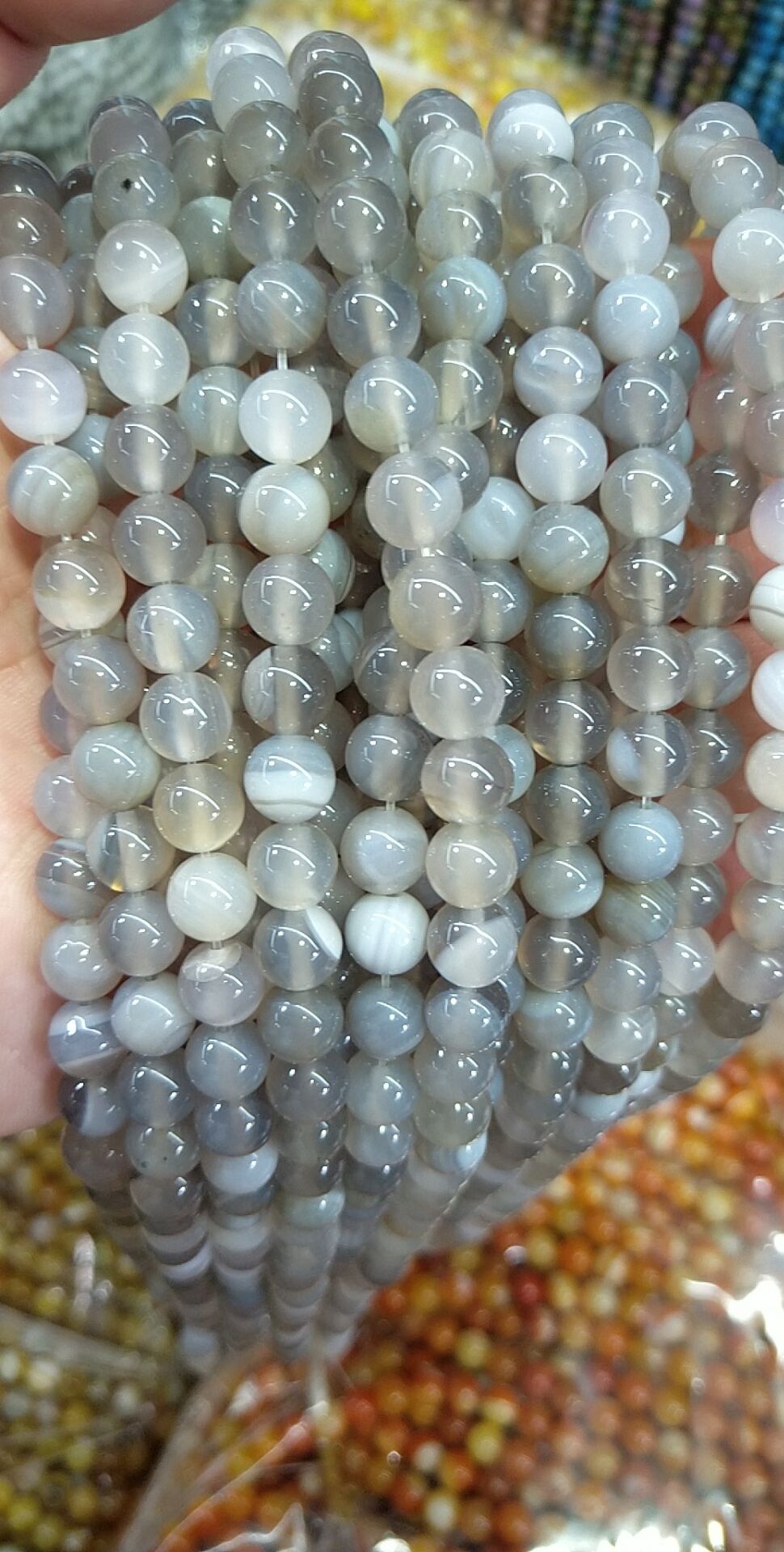 Wholesale Stone Beads Blue Stripe Agate Stone Beads Banded Crystal for Jewelry Making