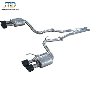 JTLD 고성능 포드 머스탱 GT 5.0 스테인레스 스틸 valvetronic 배기 시스템 머플러 탄소 섬유 팁