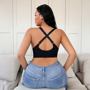 Soutien-gorge camisole <span class=keywords><strong>YEMU</strong></span> Xiyin pour femme, fin, à bonnets fixes, grande taille, sans armatures, uni, pour usage quotidien, minimise la poitrine généreuse, en stock - Product Image 4