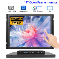 Écran tactile capacitif à cadre ouvert de 17 pouces 1280*1024 carré 4:3, écran LCD industriel avec interface HD VGA BNC AV USB