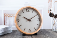 Jam Dinding Kayu Pinus Warna Hangat Gaya Modern Sederhana Dekorasi Jam Dinding Kayu