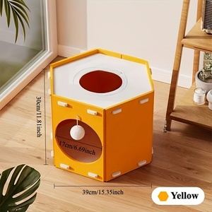 Cave pour chat en feutre polyester de qualité supérieure – Lit pour chat pliable et résistant aux griffures pour chatons et chats de grande taille - Product Image 5