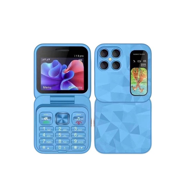 2026 New Design I18 Pro 2.4inch Dual Sim Dual Standby Cheap Price Mini Size Folding Feature Phone