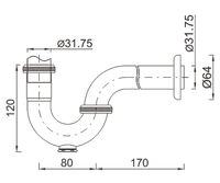 Dmgd020 — siphon tubulaire en laiton pour salle de bains, piège de vidange, de salle de bains, prend en charge les flacons de déchets, modèle tubulaire, qualité supérieure