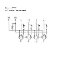 Boîtier de distribution étanche IP67 à montage sur panneau, connecteur M8 4 broches mâle/femelle NPN, type DIN Phoenix, cuivre, LED PC