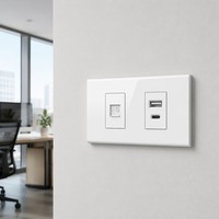 Prise de charge rapide USB-A et USB-C Gigabit RJ45 CAT6, plaque double module encastrée 120, pour hôtels et bureaux, directement de l'usine