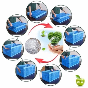 QS Handle Folding Mesh Vented Plastic Laundry Foldable Fruit <strong>Plant</strong> <strong>Baskets</strong> <strong>for</strong> Storage Vegetables Market Shopping - Product Image 6