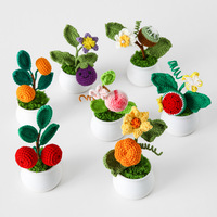 Afgewerkte Kunstmatige Bloem Gehaakte Groenten En Fruit Serie Pot Simulatie Groene Plant Kleine Ornamenten Mooie Handgeschenken