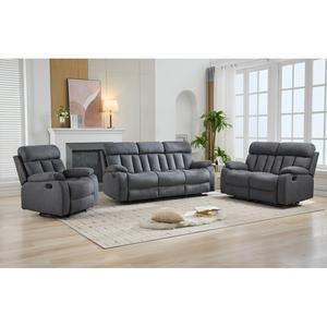 Ensemble de canapés inclinables manuels HOMERS 3+2+1 <span class=keywords><strong>en</strong></span> cuir véritable pleine fleur, incluant un canapé 3 places, un canapé 2 places et un <span class=keywords><strong>fauteuil</strong></span> inclinable avec table rabattable - Product Image 5