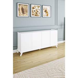 Meuble buffet de luxe à 5 portes, blanc moderne, 180 cm, table console pour salon, meuble TV - Product Image 6