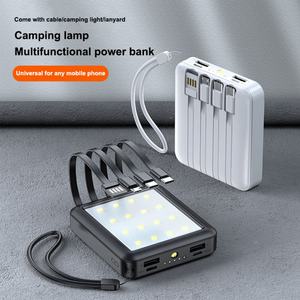 Nouvelle conception de batterie externe portable rechargeable de 10 000 mAh avec lampe torche LED, 4 câbles intégrés, charge rapide, 20 000 mAh, affichage LED 10 W - Product Image 3