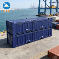 Conteneur maritime ISO de 20 pieds à toit ouvert, grande capacité, usage industriel, robuste, demi-hauteur