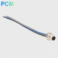 Cable de Conexión M12 B-Code de 5 Pines, Macho, para Montaje en Panel Frontal, Arnés de Cables para Gabinetes de Control de Automatización Industrial