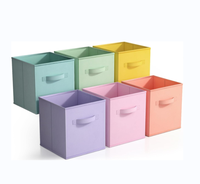 Cubes de rangement en tissu pliables robustes de 11 pouces 6 poignées de paniers pliables pour organiser les vêtements bijoux outils chaussures de Garage