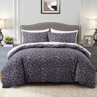 Ensemble de literie 3 en 1 à imprimé léopard tendance, plusieurs couleurs, avec housse de couette et taies d'oreiller
