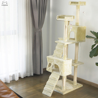 Arbre à chat multi-niveaux avec poteaux à gratter en sisal, deux condos, structure d'escalade en peluche pour chat avec échelle
