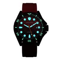 Montre de plongée automatique mécanique en fibre de carbone DREAMAS, étanche 500M, cadran rouge dégradé 3D lumineux suisse, montre-bracelet sport