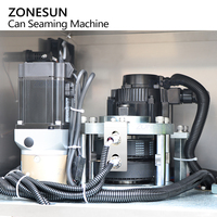 ZONESUN, máquina de sellado de latas de aluminio para jugo de fruta redonda completamente automática, máquina selladora de tapa de hojalata