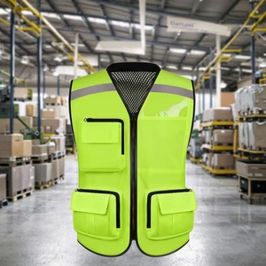 Chaleco de Seguridad Reflectante de Alta Visibilidad con Cierre de Cremallera, Malla Transpirable, Múltiples Bolsillos y Logotipo Personalizable - Product Image 1