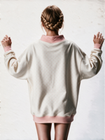 Sweat-shirt à col montant à pois pour femme, longueur allongée, avec logo brodé personnalisé, supporte la création de designs sur mesure