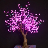 Großhandel Weihnachten IP65 Outdoor Garten Straßen Landschaft Hochzeit Dekorationen 1,5M Rosa Beleuchteter Leuchtender LED Sakura-Baum Licht