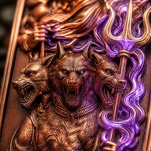 Pièce de défi commémorative personnalisée en cuivre fin .999, 1 oz, avec relief 3D du Seigneur des Enfers Hades, thème mythologie grecque antique - Product Image 3