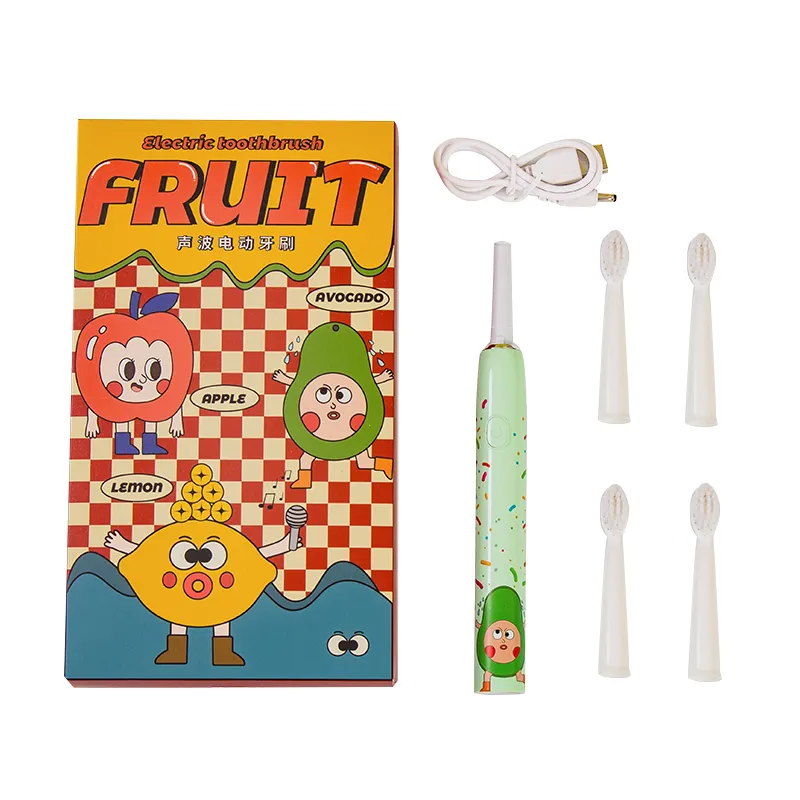 Slim Type Cute Cartoon OEM Manufacturer Rechargeable Electric Toothbrush Children Sonic Toothbrush Kids