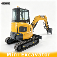 Mini-excavatrice HS26, excavatrice compacte sur chenilles, excavatrice hydraulique pour l'aménagement paysager et la construction