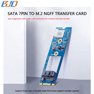 Fabrik-Großhandel <span class=keywords><strong>M</strong></span>.<span class=keywords><strong>2</strong></span> NGFF B+<span class=keywords><strong>M</strong></span> Schnittstelle zu SATA3.0 7-Pin Adapter Riser-Karte Mit SATA 15-Pin Stromkabel für Festplattenlaufwerke - Product Image 2