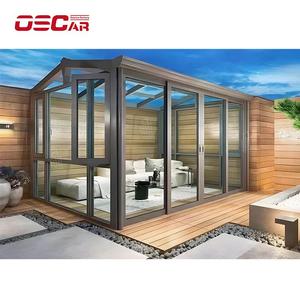 Iding Sunroom Maisons préfabriquées à l'épreuve des ouragans Utilisation 4 saisons Construction en verre Toit plat Jardin extérieur Cour Patio Vente Sunroom - Product Image 2