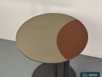 Mini table d'angle en cuir de selle de meubles de salon de minimalisme moderne de Duotone avec le métal pour l'usage à la maison