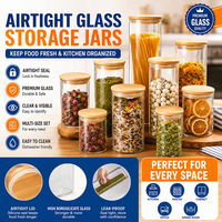 Bocaux de conservation en verre hermétiques, contenants alimentaires pour l'organisation du garde-manger, boîtes de cuisine pour café, sucre, farine, pâtes